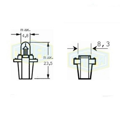 Лампа автомобільна з клиновидним цоколем Trifa 12V 1,2W BAX10s/B8,3d (02719)
