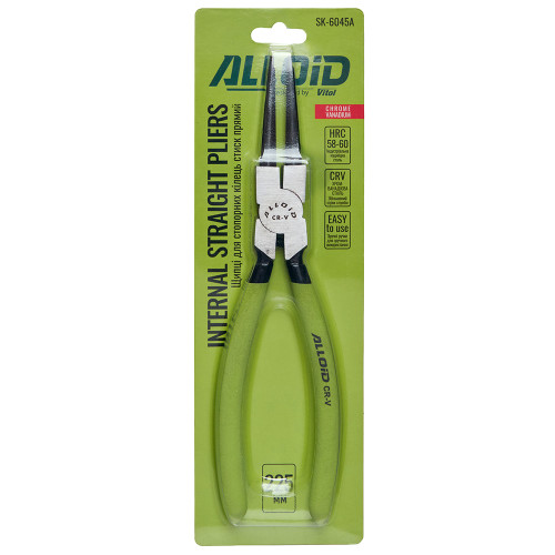 Щипцы (сегера) для стопорных колец сжимные прямые 225 мм SK-6045A Alloid