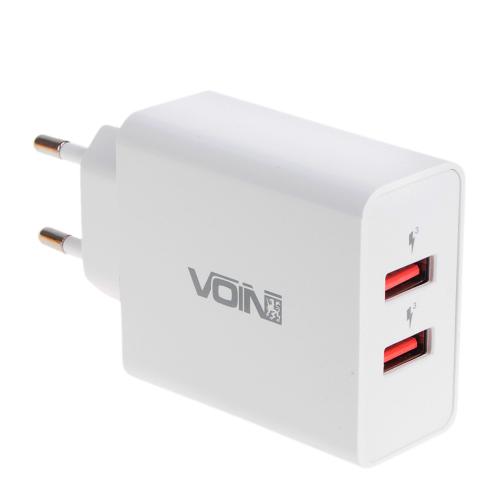 Сетевое зарядное устройство VOIN 36W, 2USB QC3.0 (3.6V-6.5V*3A, 6.5V-9V*2A, 9V-12V*1.5A) (LC-36523 W)