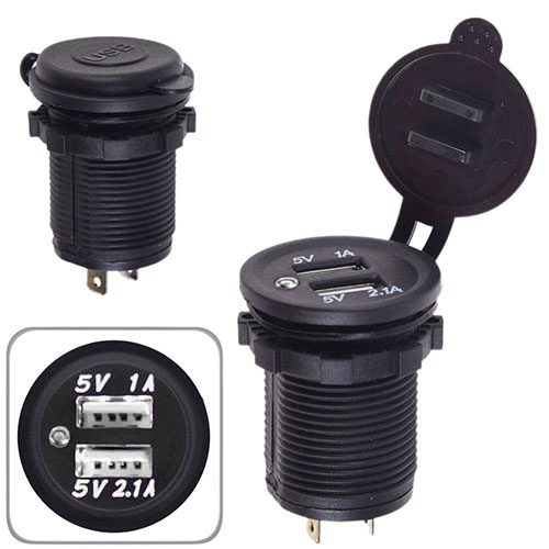 Автомобільний зарядний пристрій 2 USB 12-24V урізне в планку WHITE (10449 USB-12-24V 3,1A WHI)