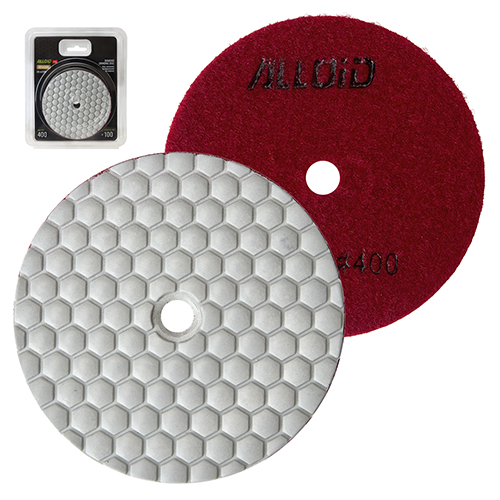 Alloid Pro. Круг алмазный шлифовальный на липучке HEXAGON 100 мм, зерно 400