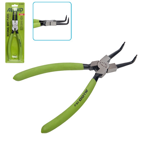 Щипцы (сегера) для стопорных колец сжимные изогнутые 225 мм SK-6045B Alloid