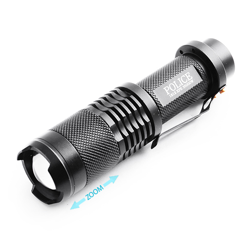 Фонарь диодный Poliсe BL-1812-T6, 1x18650, ЗУ 220/12V, зажим, zoom, BOX (1812-T6)