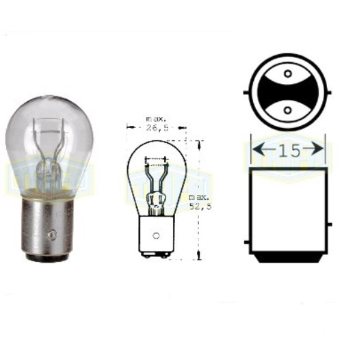 Лампа автомобільна Лампа для стоп-сигнала та задньої фари Trifa 24V 21/5W BAY15d (03382)