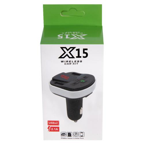 Модулятор FM 5в1 X15 12-24v 2USB 5V-2.1A TF card BT (X15)