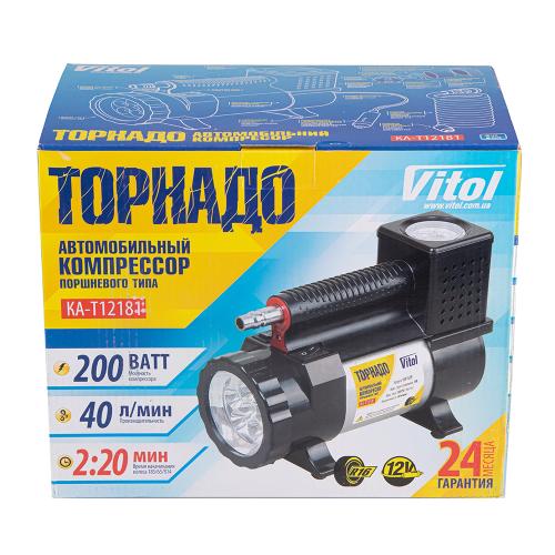 Компрессор автомобильный "Торнадо" KA-T2181 40л/мин + фонарь