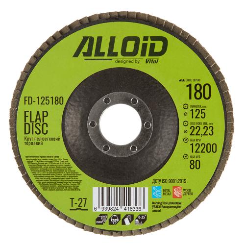 Круг пелюстковий торцевий ALLOID 125 мм, зерно 180, T27