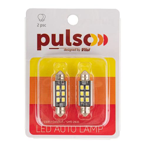 Лампа PULSO/софитная/LED C5W /39мм/CANBUS/9SMD-2835/12v/2,9W/315lm White (LP-39C5W)