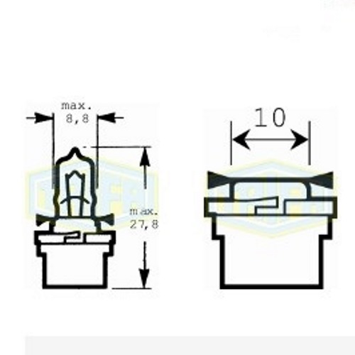 Лампа автомобільна Miniwatt галогенна лампа 12V 5W B10d (01602)