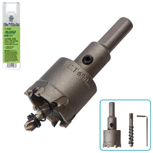 Сверло корончатое твердосплавное по металлу  Alloid Base  30мм