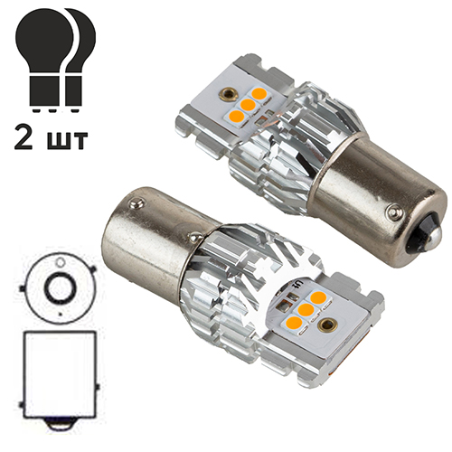 Лампа PULSO/габаритная/LED 1156/BAU15s/6SMD-2835/9-18v/1050lm (LP-66156A)