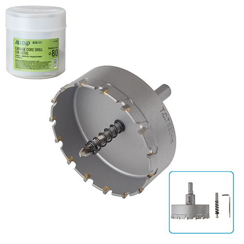 Свердло корончате твердосплавне по металу Alloid Base 80мм