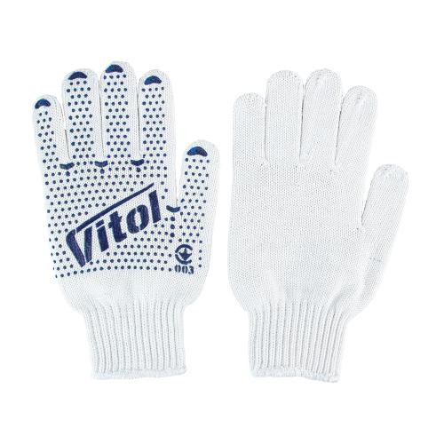 Перчатки трикотажные с ПВХ, ПЛАТИРОВКА, 7 кл., 91 гр. "VITOL" (V765)