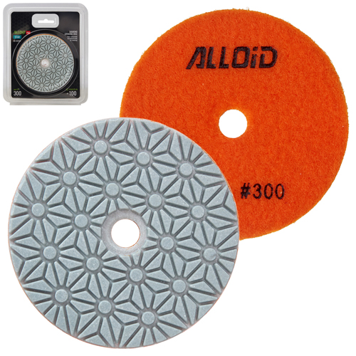 Круг алмазный шлифовальный  на липучке Alloid Pro STAR 100 мм,  зерно  300