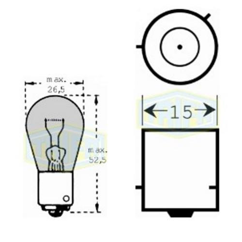 Лампа автомобільна Лампа для стоп-сигнала та проблискових маячків Trifa 12V 21W BAU15s chroma (30381)