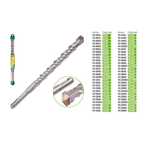Alloid. Бур по бетону SDS-plus S4 16x600мм (FH-16600)
