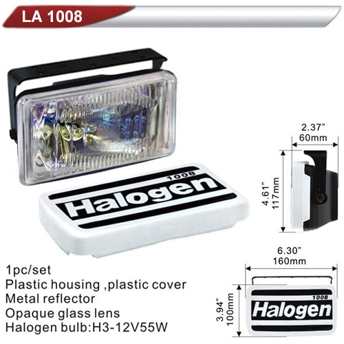 Фара дополнительная  DLAA 1008-RY/H3-12V-55W/160*100mm/крышка (LA 1008-RY)