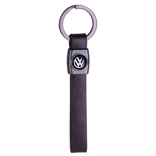 Брелок кожаный длинный черный VOLKSWAGEN (кожа длинный VLK CN)