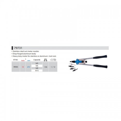 Заклепочник под резьбовые заклепки M5,M6,M8,M10, King Tony 79731