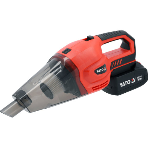 Пылесос аккумуляторный YATO 18 В Li-Ion 4 Ач, 150 Вт, HEPA, 2 удлинителя и насадки YT-85682