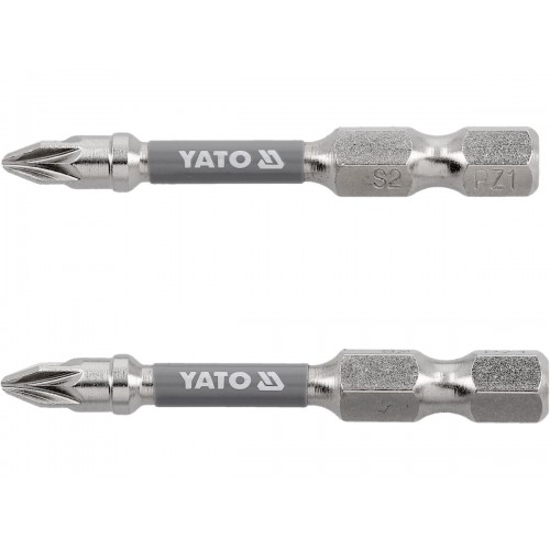 Біти для шуруповерта YATO, сталь S2; PZ1 х 50мм. хвостовик 1/4", 2 од. YT-78023