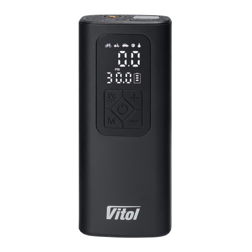 Аккумуляторный компрессор 3в1 ViTOL K-37, 20 л/мин, 10 атм, 4000 мАч, повербанк, LED-фонарь