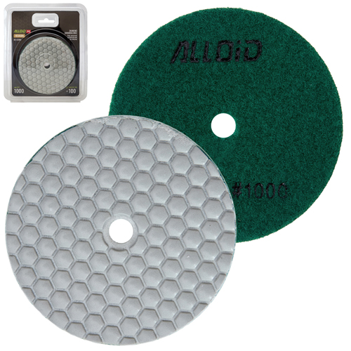 Alloid Pro. Круг алмазный шлифовальный на липучке HEXAGON 100 мм, зерно 1000