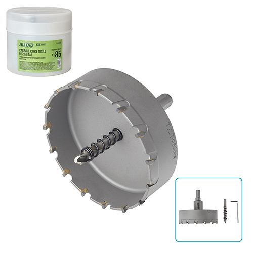 Сверло корончатое твердосплавное по металлу  Alloid Base  85мм