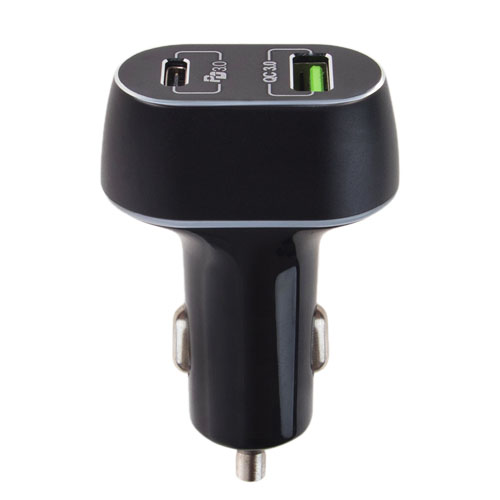 Автомобильное зарядное устройство VOIN 63W, 1USB QC3.0 18W + 1PD 45W, 12/24V (C-63202Q)