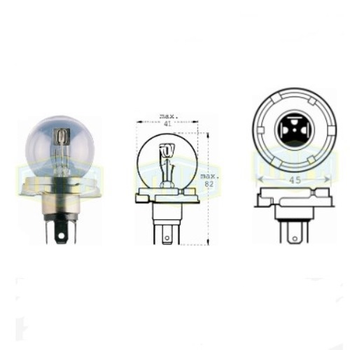 Лампа автомобільна Асим. для фари Trifa 12V 45/40W P 45t Spar kit (00501-250)