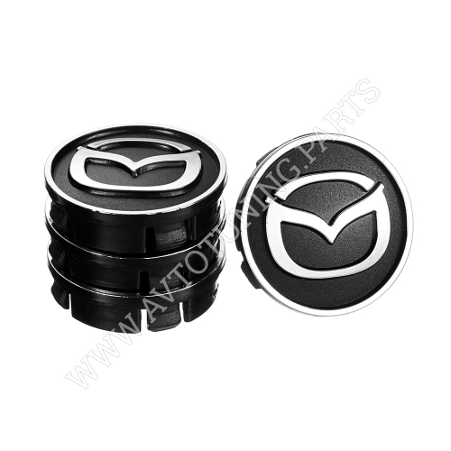 Заглушка колесного диска Mazda 60x55 черный ABS пластик (4шт.) 50025 (50025)
