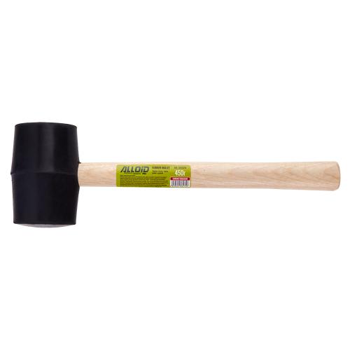 Киянка резиновая 450г, черная, ручка из дерева Alloid RM-16450W