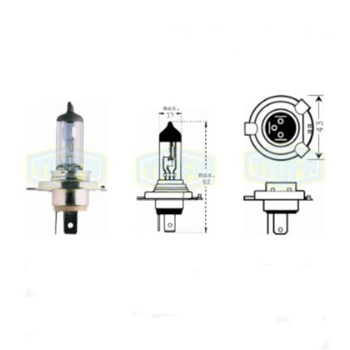 Лампа автомобільна Галогенна лампа для фари Trifa H4 12V 100/90W (01611)