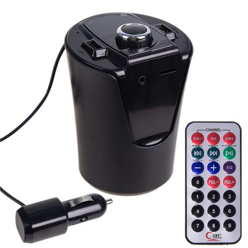 Модулятор FM 5в1 B16 12-24v 2USB 5V-2.1A TF card + BT+ AUX в подстаканник без пульта (В16)