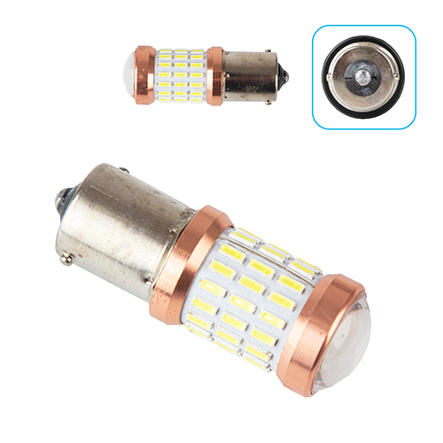 Лампа PULSO/габаритная/LED 1156/S25/BA15s/P21W/51+9SMD-3014 with lens/12-24v/2w/300lm White (LP-54322)