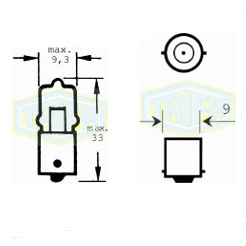 Лампа автомобільна Міні-ваттна галогенна лампа Trifa 12V 10W BA 9s (01640)