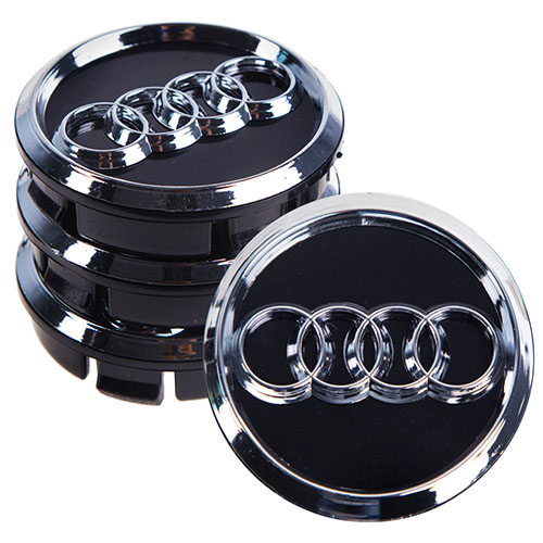 Заглушка колесного диска AUDI 60x55 черный ABS пластик (4шт.) 46983 (SAK 12/056)