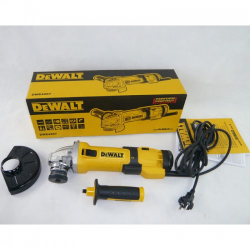 Угловая шлифовальная машина 125 мм, 1500 Вт, 2800–10000 об/мин DeWALT DWE4257