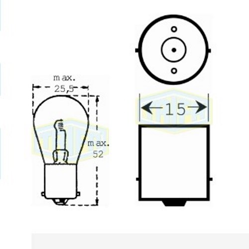 Лампа автомобільна прожекторна Trifa 12V 25W BA 15s (00403)