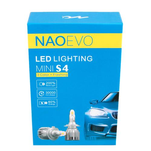 Лампы NAOEVO S4/LED/H1/Flip Chip/9-16V/2*30W/3600Lm/EMERGENCY3000K/3000K/4300K/ 6500K (S4-H1)