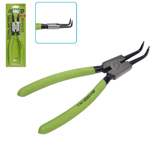 Щипцы (сегера) для стопорных колец разжимные изогнутые 225 мм SK-6045D Alloid