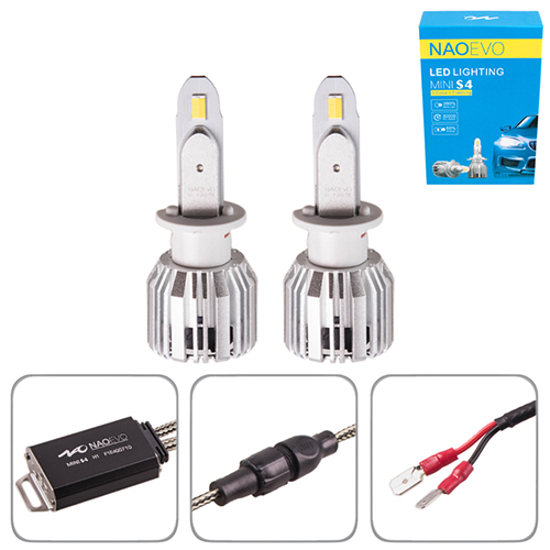 Лампы NAOEVO S4/LED/H1/Flip Chip/9-16V/2*30W/3600Lm/EMERGENCY3000K/3000K/4300K/ 6500K (S4-H1)