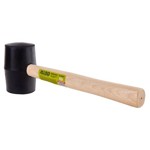 Киянка резиновая 450г, черная, ручка из дерева Alloid RM-16450W