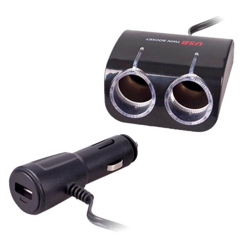 Разветвитель прикуривателя PULSO 2 выхода + 1USB 1000mA 12/24V SC-2070 (SC-2070)