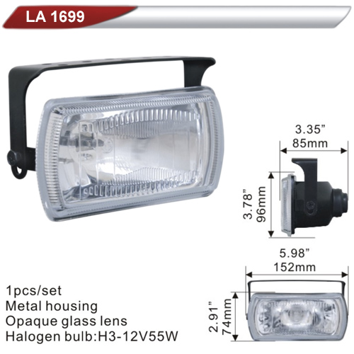 Фара дополнительная   DLAA 1699-W/H3-12V-55W/152*74mm (LA 1699-W)