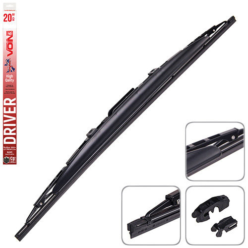 Щетки стеклоочистителя каркасные со спойлером VOIN 20"-500мм (TP605SWS-20") DRIVER (VD-20500)