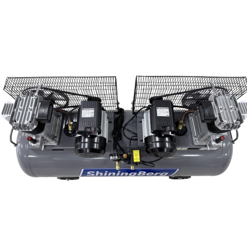Ремінний компресор тандем ShiningBerg, ресивер 300 л, 2 x 2,2 кВт, 700 л/хв, 220 В