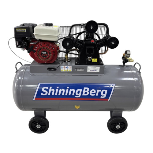 Ремінний компресор бензиновий ShiningBerg, ресивер 200 л, 5 кВт, 360 л/хв