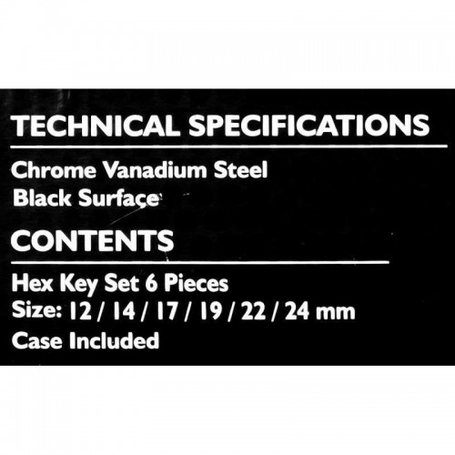 Haбіp Г-oбp. ключів HEX 6 од. (12-24 мм) в чохлі JCB Tools JCB-5067