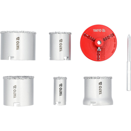 Свердла корончаті вольфраму YATO по бетоні цеглі кераміц силікату Ø= 33, 53, 67, 73, 83 мм, l= 65мм